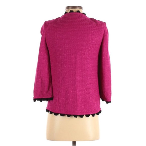 St. John Collection pink & black knit cardigan - Picture 2 of 8